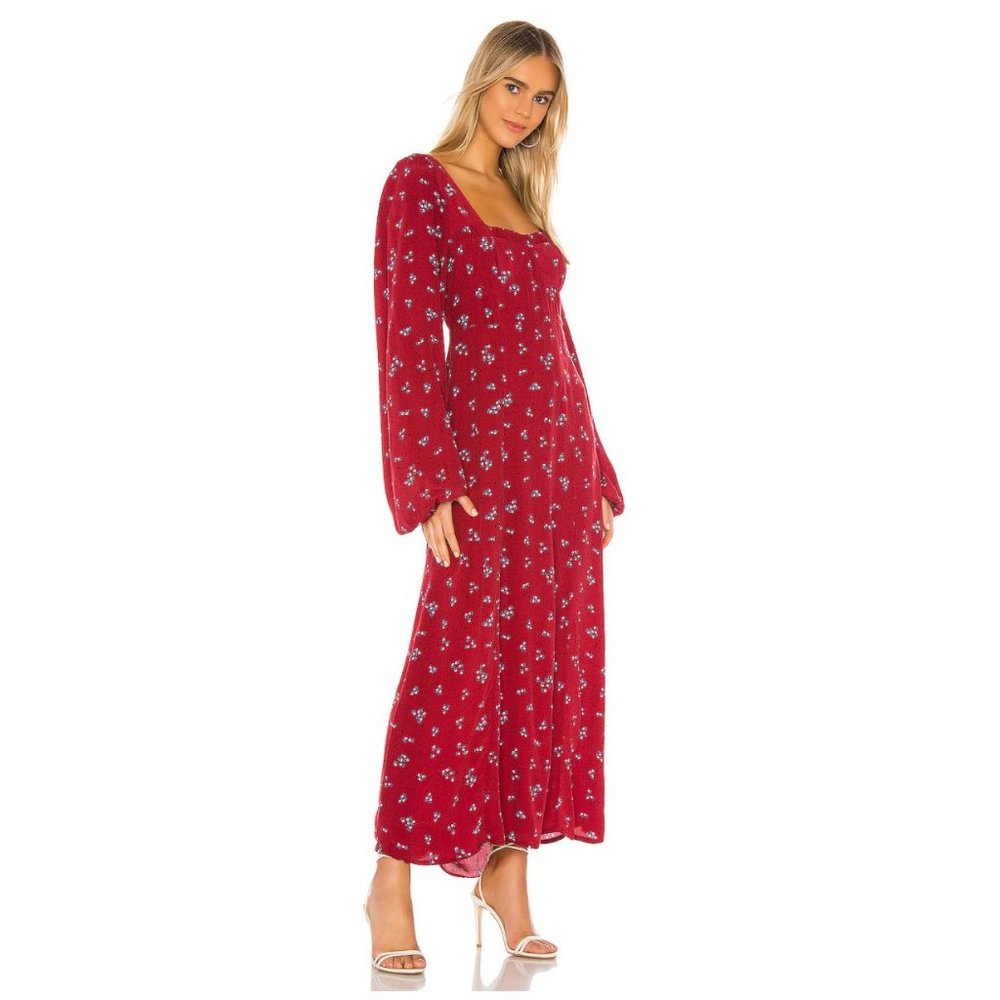 NWT FREE PEOPLE Iris Midi Dress in Wine - Picture 5 of 6